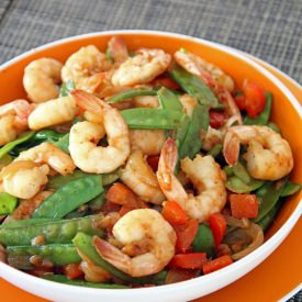 Stir Fried Prawns & Sugar Snap Peas