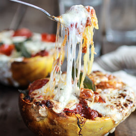 Spaghetti Squash Lasagna Boats