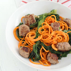 Sweet Potato Noodles with Escarole