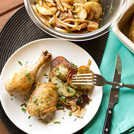 Potatoes Lyonnaise & Brined Chicken