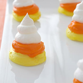 Candy Corn Meringue Cookies