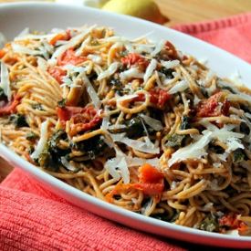 Kale and Sun-Dried Tomato Spaghetti