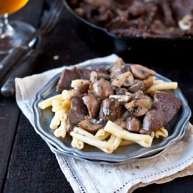 Mushroom Steak Beer Pasta