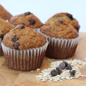 Banana Oatmeal Choc Chip Muffins
