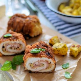 Chicken Rolls with Cheese and Ham