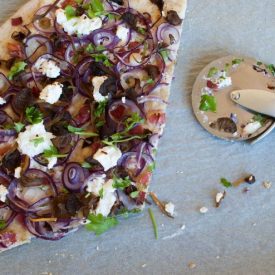 Flammkuchen with Funnel Chanterelle
