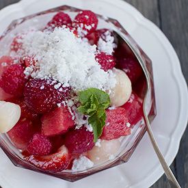 Watermelon, Berry & Rose Salad
