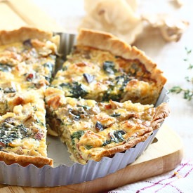 Spinach, Mushroom and Cheese Quiche
