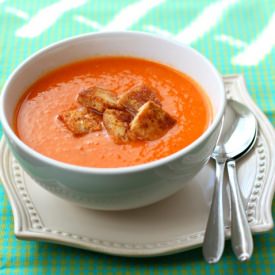 Roasted Tomato Soup and Croutons