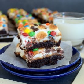 Caramel Marshmallow M&M Brownies
