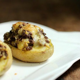 Baked Meat and Cheese Potatoes