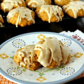 Soft Iced Pumpkin Cookies