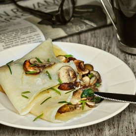 Savory Crepes with Sauteed Mushroom