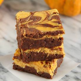 Mocha Pumpkin Cheesecake Brownies