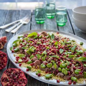 Lamb Pomegranate, Mint, Broad Beans