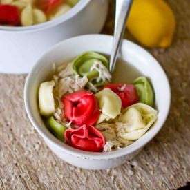 Lemon Chicken Tortellini Soup