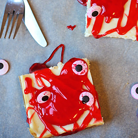 Spooky Strawberry Cheesecakes