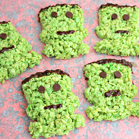 Frankenstein Rice Krispies Treats
