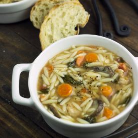 Spinach Chicken Orzo Soup