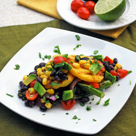 Grilled Polenta Cakes with Veggies