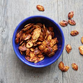 Roasted Sriracha Pumpkin Seeds