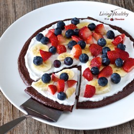 Raw Chocolate Brownie Fruit Pizza