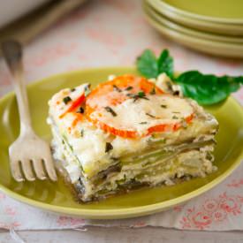 Roasted Garlic & Chevre Lasagna