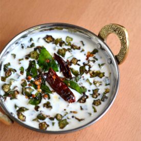 Bhindi Raita | Fried Okra in Yogurt