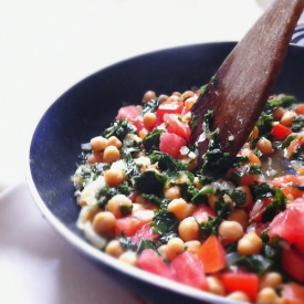 Sauteed Kale Chickpea Tomato Sauce