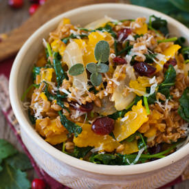 Farro with Butternut & Kale