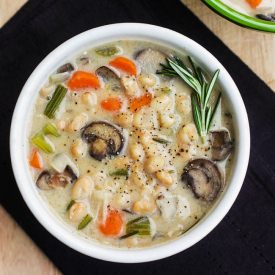 Mushroom, Bean & Rosemary Soup