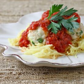 Spaghetti Squash & Turkey Meatballs