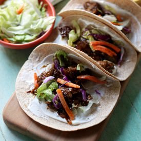 Sweet Korean BBQ Beef Tacos