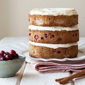 Poached Pear & Cranberry Cake
