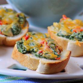 Spinach and Cream Cheese Crostini