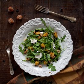 Caramelized Squash & Arugula Salad