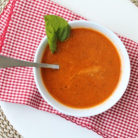 Oven Roasted Tomato & Basil Soup