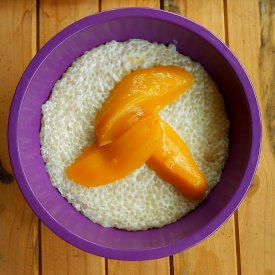 Coconut Tapioca Pudding with Mango