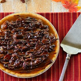 Pumpkin Pie w/ Pecan-Chocolate Top