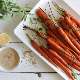 Roasted Carrots with Tahini Drizzle