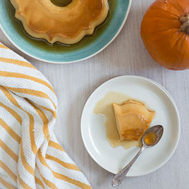 Pumpkin Spice Coffee Liqueur Flan