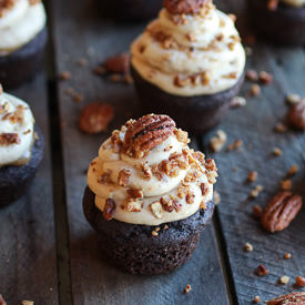 Chocolate Bourbon Pecan Pie Cupcake