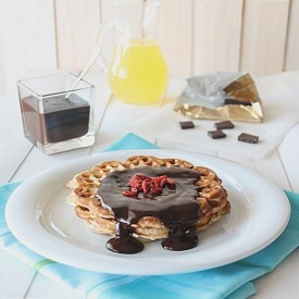 Waffles with Melted Chocolate
