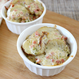 Alfredo Scalloped Potatoes with Ham