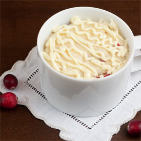 White Choc  & Cranberry Mug Cake