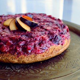 Rhubarb-Plum Upside Down Cake