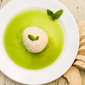 Parmesan Goat Cheese w/ Basil Oil