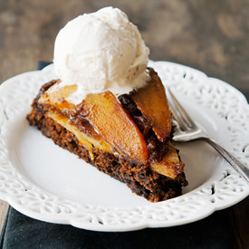 Pear Upside Down Gingerbread Cake