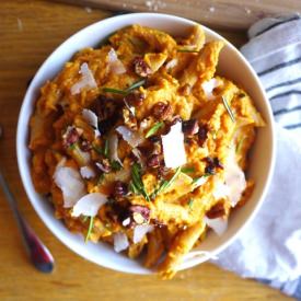 Pumpkin Pasta with Spiced Pecans