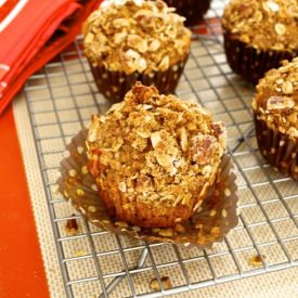 Pumpkin Oatmeal Raisin Muffins